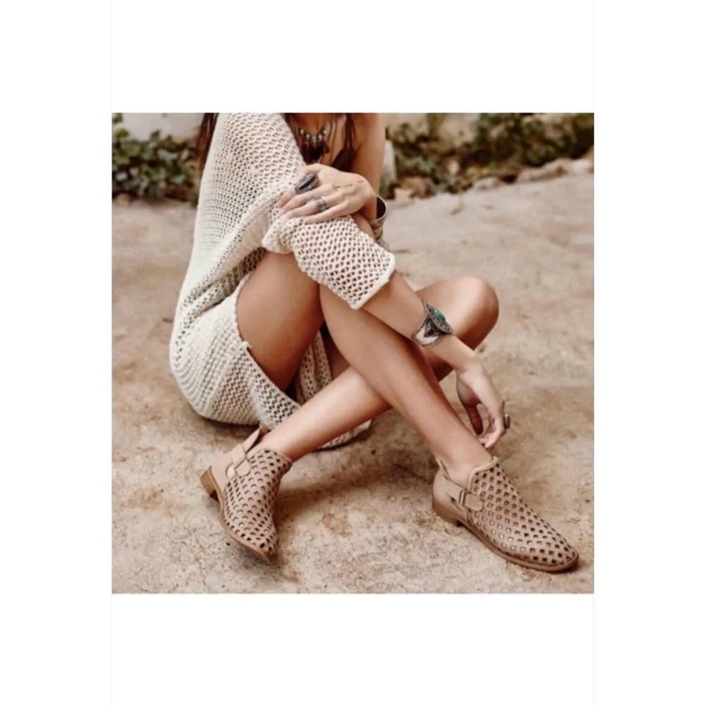 Musse & Cloud Calia Suede-Leather Bootie Stylish Tan Women's Sandals Shoes